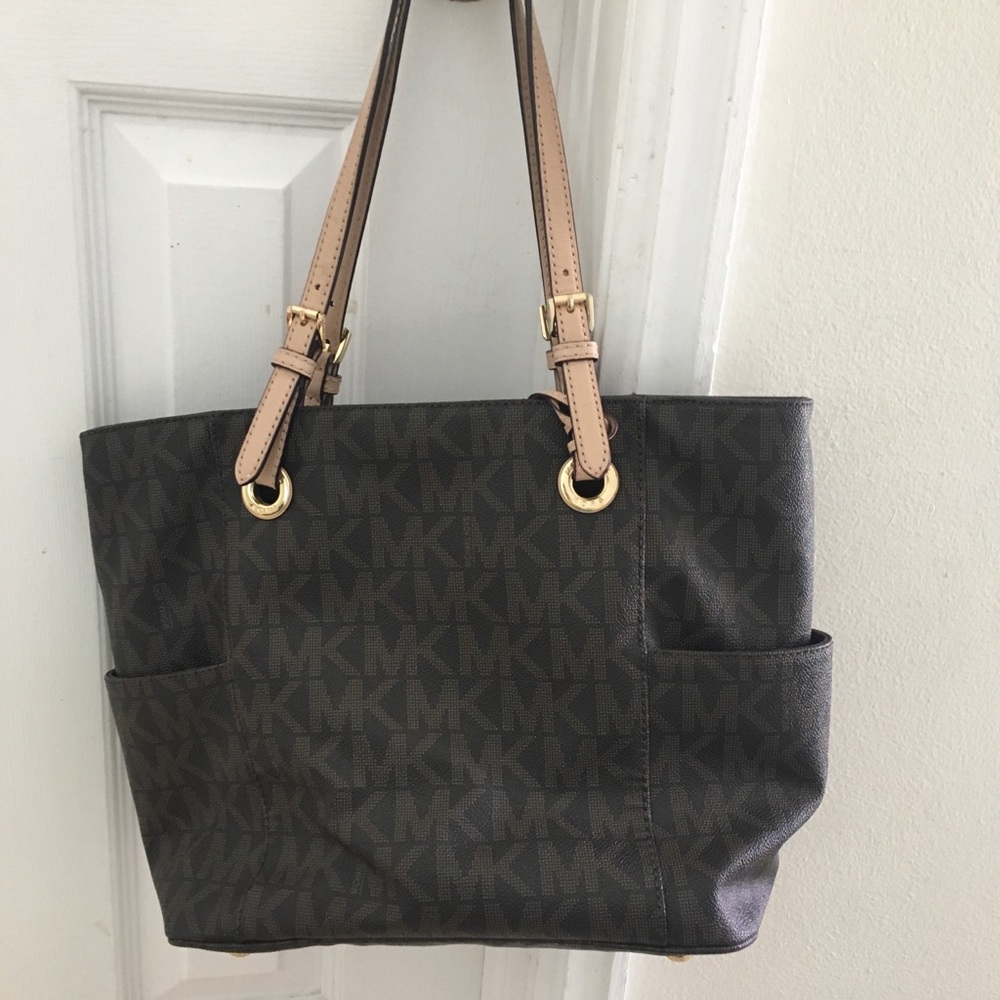 Authentic Michael Kors leather tote bag